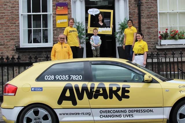 Some of the Aware NI team, Derry