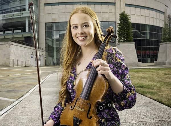 Coleraine's Jasmine Morris, leader of the orchestra, Jasmine is supported by JKC BMW Coleraine. Image courtesy of the Arts Council of Northern Ireland