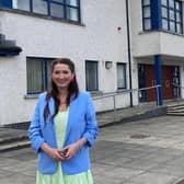 Lagan Valley MLA Emma Little-Pengelly at Trinity Methodist during a recent visit to the School Uniform Bank