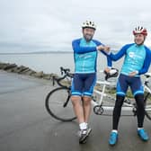 Paralympian Peter Ryan with his tandem pilot, Gary McClarty, pictured during a break from training at the North Bull Wall, Dollymount