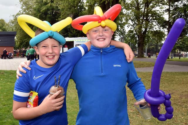 Shea Judge, left, and Luke Harbinson pictured at the ABC Council Fun Day in Portadown People's Park. PT32-208.
