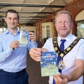Mayor of Antrim and Newtownabbey, Alderman Stephen Ross with Patrick Ellis, Translink Service Delivery Manager for Antrim, Ballymena and Larne