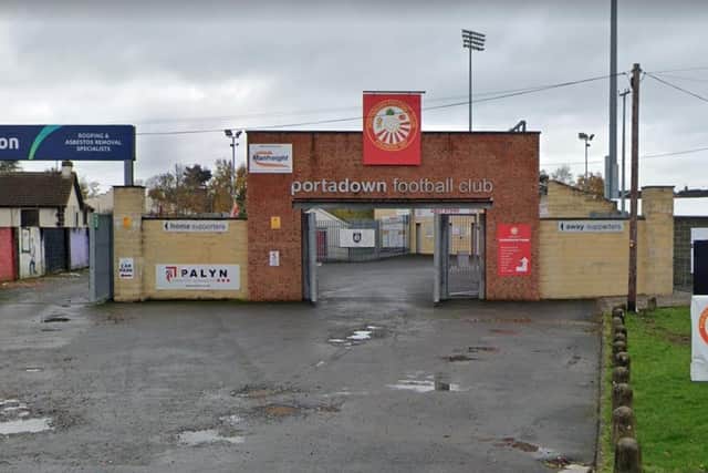 Shamrock Park in Portadown, Co Armagh. A Linfield spokesperson said: "The Members of Linfield Football Club took the decision in 2020 to permit games at Windsor Park on a Sunday in limited circumstances where the club has European commitments on the preceding Thursday. The club does not intend to revert to Sunday football in any other circumstances and kick-off times will be selected to avoid any clashes with local church services." Photo courtesy of Google