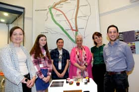 Rachel Archibald and Joanne Honeyford (Museums Officers) with participants and facilitators taking part in the Reimagine, Remake, Replay programme in Ballymoney Museum