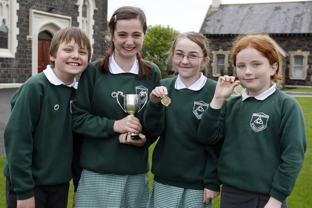 St. Patrick's Primary School pupils Owen Tohill, Annie Tohill, Leah Adams and Caitlin Maloney who won awards at the Portstewart Music Festival poem section back in May 2009