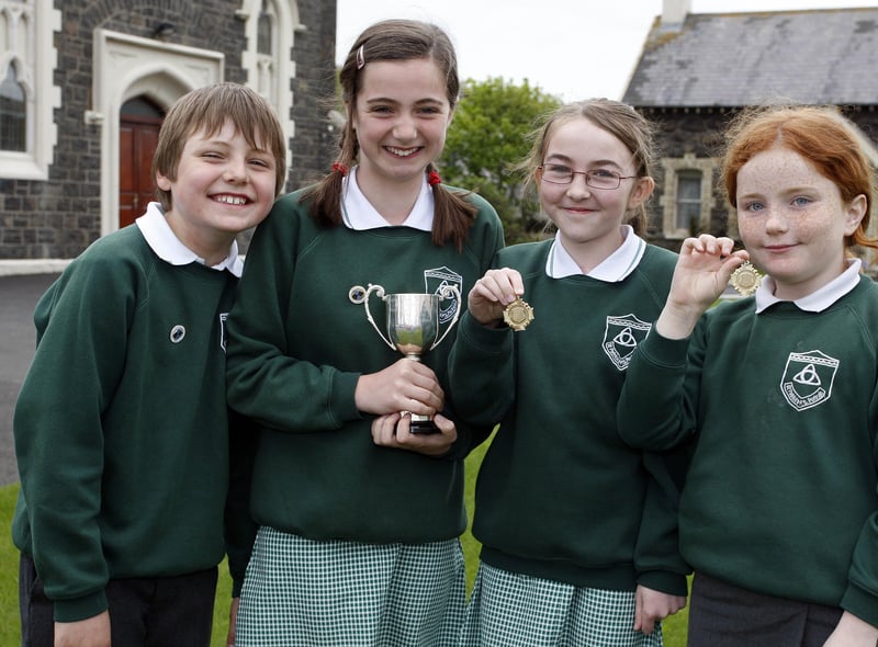 St. Patrick's Primary School pupils Owen Tohill, Annie Tohill, Leah Adams and Caitlin Maloney who won awards at the Portstewart Music Festival poem section back in May 2009