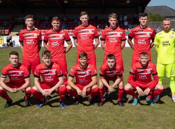 The Comrades team line up before the match with Ballinamallard FC. Picture: Paul Harvey.