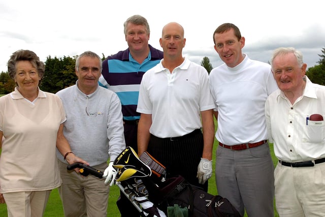 Pictured on the first tee at the Marie Curie Cancer Care Golf Classic in 2007 were Peter Cassidy, Gordon McAllistar, Nigel Moore and Gerry Eastwood.