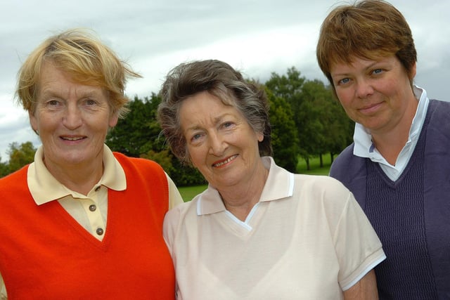 Pictured on the course in 2007 at the Marie Curie Cancer Care Golf Classic organised by Paddy and Elieen McErlean in memory of their daugher Claire staged at Killymoon were Ann Byrne, Eilleen McErlean, Viviene Johnston.