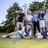 Councillor Aaron McIntyre, Chair of the Leisure & Community Development Committee congratulates the prize winners of the Vitality Junior Open at Castlereagh Hills Golf Course