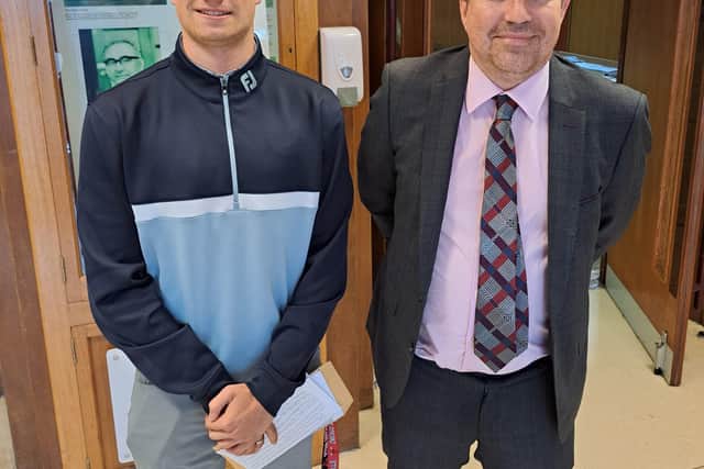 Sam Daniles with Mr Maxwell.