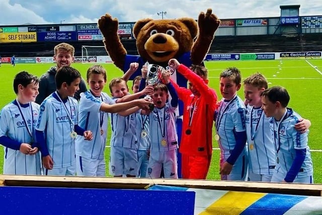 The Coleraine FC under 10 celebrate their success