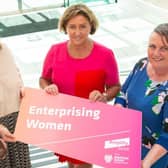 Pictured along with Angela Patterson of Gold and Brownes is Kelli McRoberts of Carrickfergus Enterprise, MEABC's Interim Chief Executive Valerie Watt and Chief Executive of Ballymena Business Centre Melanie Christie Boyle MBE.