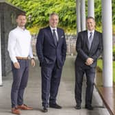 Pictured launching the ‘Get Into Manufacturing’ programme, are from left, Nathan McAuley, Head of Service Delivery at the Prince’s Trust, Ian Paisley MP, Chairman of The Gallaher Trust and Graham Whitehurst, Chairman of Mid and East Antrim Borough Council’s Manufacturing Task Force.