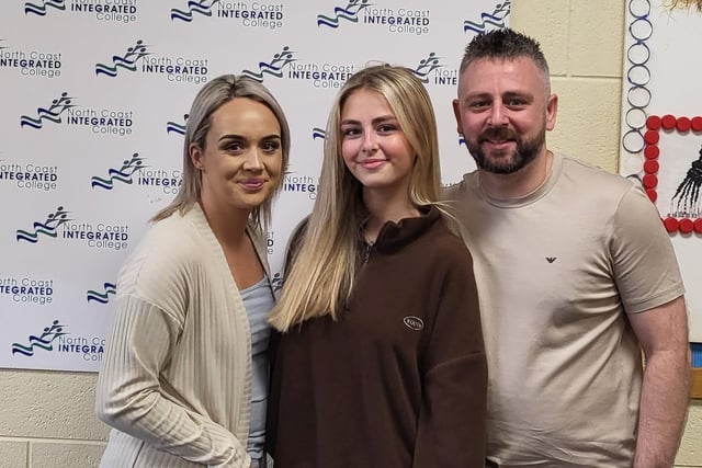 Brilliant results for Lucy pictured with her proud parents