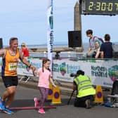 Barry and Isla at the Finish Line
