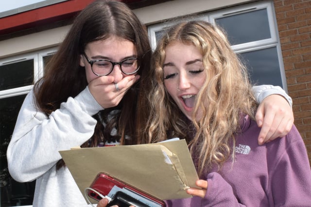 Annabelle Aiken and Ellie Lafferty get their GCSE results
