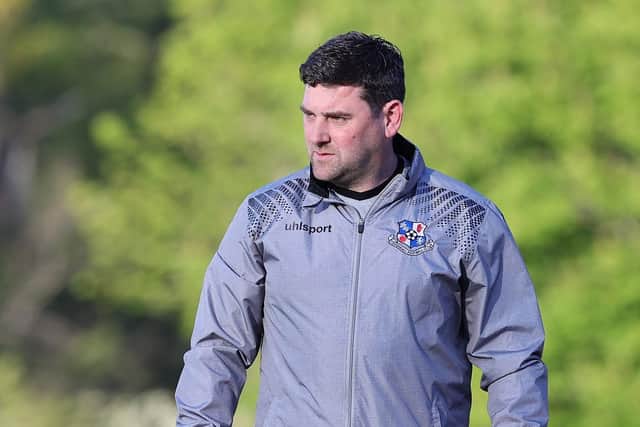 Loughgall boss Dean Smith. Pic by Pacemaker.