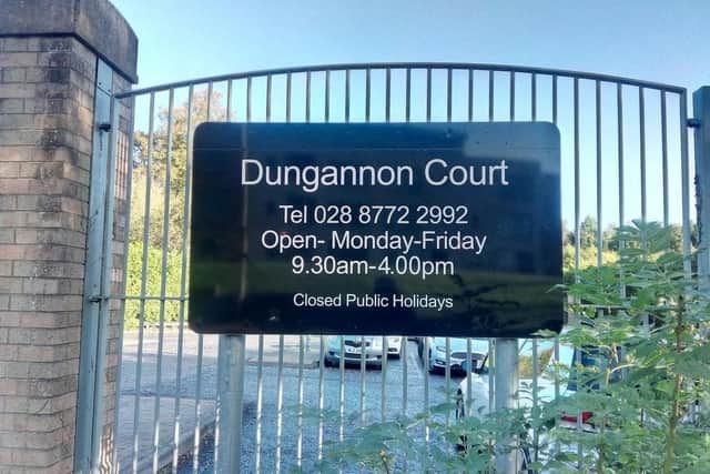 Accused appeared by video-link at Dungannon Court.