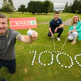 Boxer Paddy Barnes will tee off the 1000th round of golf in Wee Oscar Knox’s name at the 2022 Oscar Knox Cup, which takes place at Fortwilliam Golf Club on Friday, September 2. Paddy is pictured with Oscar’s dad, Stephen Knox who organises the day as part of the Oscar Knox Fund with wife, Leona, and Bronagh Luke from SPAR NI, sponsors of the annual event.