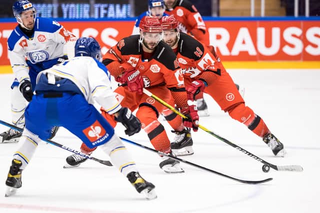 Ocelari Trinec Erik Hrena during the CHL game between Leksand and Ocelari Trinec on August 29, 2021 in Leksand. Picture: Champions Hockey League