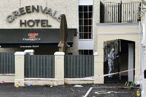 The scene at the Greenvale Hotel in Cookstown the day after the tragedy.