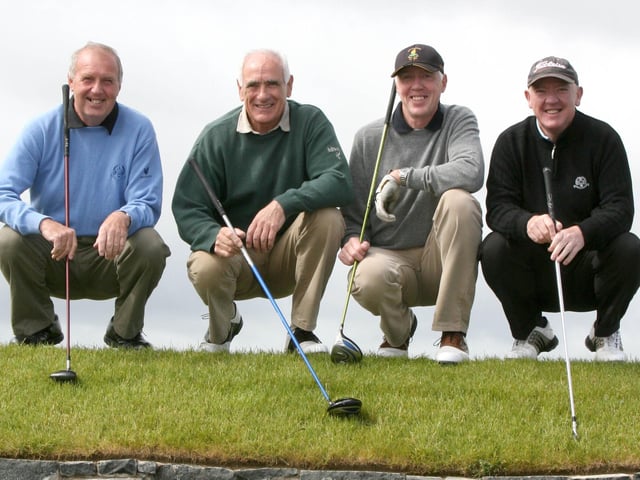 Danny Alexander, Jim Bann, Seaver Smith and Des Ballentine pictured before teeing off during captains day in June 2009 at Portstewart Golf Club