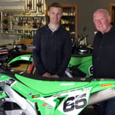 Six-time World Superbike champion, Jonathan Rea, left, from Larne with road racing photographer and journalist Stephen Davison