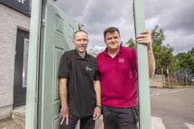 Allen McMullin, Quality Control Inspector at Apeer Doors and Dylan Nixon, ThermaRoll Production Operative at Garage Door Systems, are two former students of the Manufacturing Academy