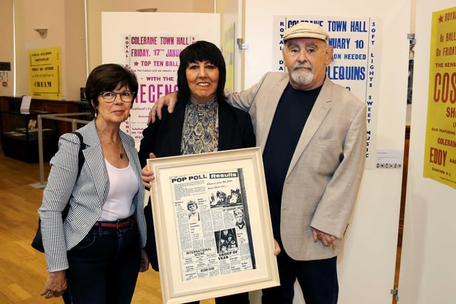 Fran McCloskey with Paul and Rose DiVito at the opening of the new exhibition in Coleraine Town Hall, ‘Let Me Introduce You: A History of Dance Halls in the Causeway Area’