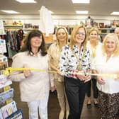 Lord Mayor of Belfast, Councillor Tina Black (centre) opened the first Marie Curie community hub service in Northern Ireland at its Dunmurry shop which aims to help signpost people to other Marie Curie services. Shop manager Kathleen Lindsay is front left, next is Marie Curie Retail District Manager Cathy Clarke with Marie Curie Nurse Colette McAtamney along with shop volunteers