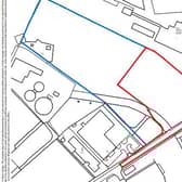 A site map with the proposed location outlined in red