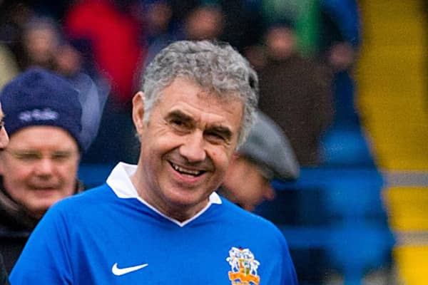 Dennis Guy during a welcome return appearance at Glenavon.