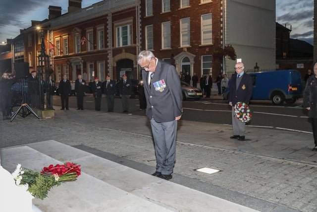 David Turpie laid a Wreath on Behalf of the Branch. Pic by Norman Briggs, rnbphotographyni
