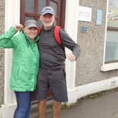 Mark and his wife Pauline celebrate the finish of the challenge