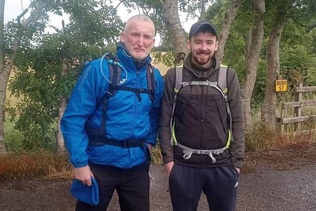Mark and Jordan during their walk around the Ulster Way