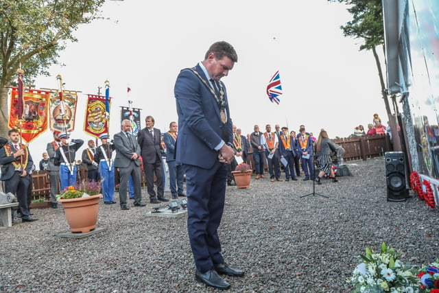 The Mayor Cllr Scott Carson laid a Floral Tribute on behalf of the City.  Pic by Norman Briggs, rnbphotographyni