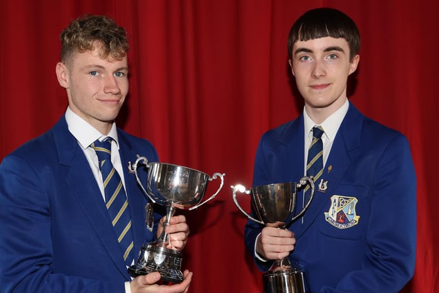 Aidan McSparran and James McNeill who were the top performing male students at AS Level