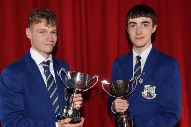Aidan McSparran and James McNeill who were the top performing male students at AS Level