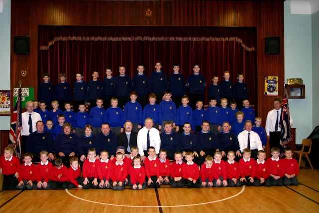 Members of Finvoy BB pictured at their Enrolment in November 2006, Included in the picture is Captain Ian Bolton and the Rev.Gaston