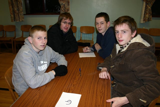 These four lads were pictured enjoying the BB quiz held at Finvoy Presbyterian Church Hall in November 2006