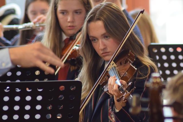The orchestra playing at prize day