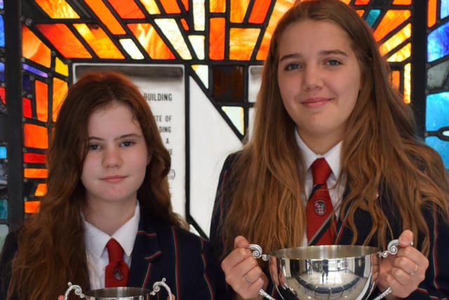Year 11 prize winners Anna Fell and Isobel Pinder