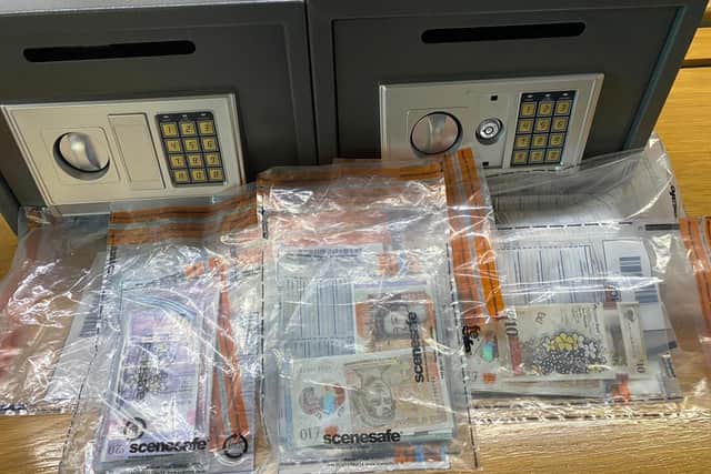 Police image of cash recovered during the operation.