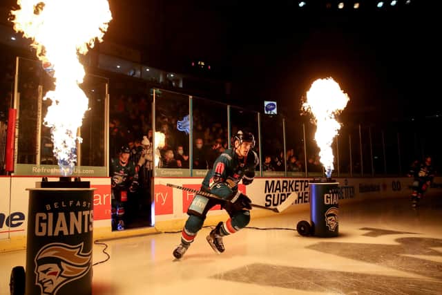 Giants' Kevin Raine pictured aheas of an Elite Ice Hockey League game at the SSE Arena, Belfast, last season. Picture by William Cherry/Presseye
