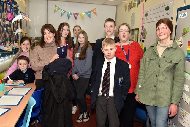 Visitors, staff and current pupils pictured in the SEN Nurture Room during the Craigavon Senior High School open night. PT04-210.