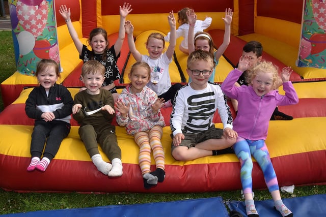 The bouncy castle was a big attraction for children who attended the Killicomaine coronation party on Monday.PT18-258.