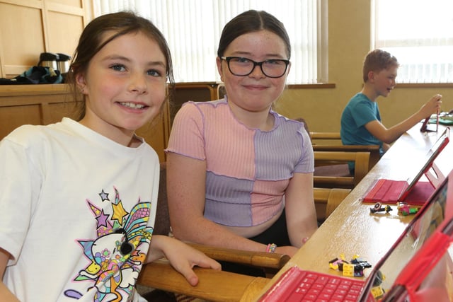 Cassie Boyle and  Ciara Kerins pictured at the Lego event in Sheskburn Ballycastle