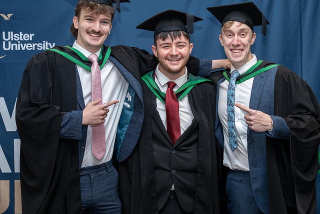 Students enjoying graduation day at Coleraine on Friday morning.