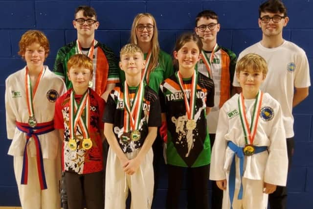 UKTCNI Mid Ulster – back row left, Eunan Heaney, Saoirse Heaney, Ciaran Og Heaney, Conal Heaney. Front row left, Bradley Rodgers, Fiachra Duggan, James Curtis, Ruby Catherwood, Daniel Shivers.Credit: Contributed